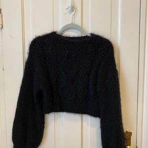Black fuzzy sweater